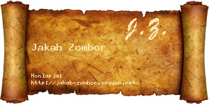 Jakab Zombor névjegykártya